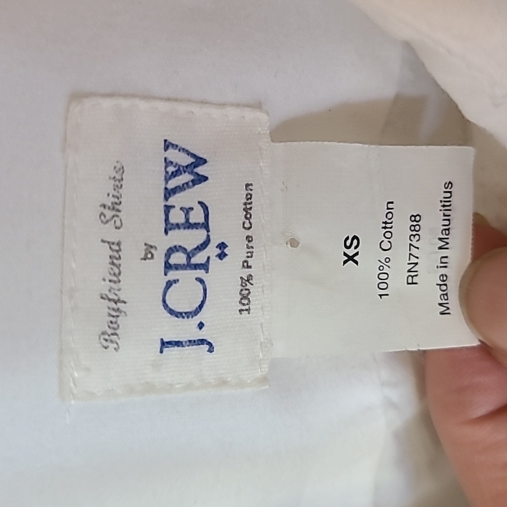 Boyfriend Shirt By J. Crew Crisp White Cotton Button-Up Shirt Size Extra Small - Picture 3 of 7